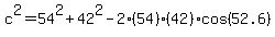 c%5E2=54%5E2%2B42%5E2-2%2854%29%2842%29cos%2852.6%29
