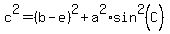 c%5E2+=+%28b-e%29%5E2+%2B+a%5E2+%2A+sin%5E2%28C%29
