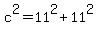 c%5E2+=+11%5E2+%2B+11%5E2