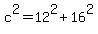 c%5E2+=+12%5E2%2B16%5E2