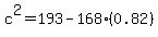 c%5E2+=+193+-+168%280.82%29