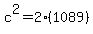 c%5E2+=+2%281089%29