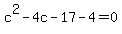 c%5E2-4c-17-4=0