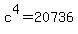 c%5E4+=+20736