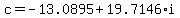 c+=+-13.0895%2B+19.7146%2A+i