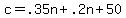 c+=+.35n+%2B+.2n+%2B+50