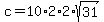 c+=+10%2A2%2A2%2Asqrt%2831%29