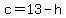 c+=+13+-+h