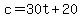 c+=+30t%2B20