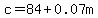 c+=+84+%2B+0.07m