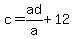 c+=+ad%2Fa+%2B+12