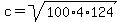 c+=+sqrt%28100%2A4%2A124%29