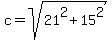 c+=+sqrt%2821%5E2%2B15%5E2%29