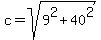 c+=+sqrt%289%5E2%2B40%5E2%29