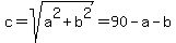 c+=+sqrt%28a%5E2+%2B+b%5E2%29+=+90+-+a+-+b