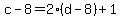 c-+8+=+2%28d-8%29+%2B+1