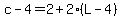 c-4=2%2B2%28L-4%29