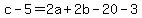 c-5=2a%2B2b-20-3