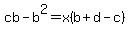 cb-b%5E2+=+x%28b%2Bd-c%29