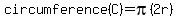 circumference%28C%29=pi%282r%29