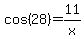 cos%2828%29+=+11%2Fx