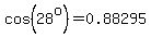 cos%2828%5Eo%29=0.88295