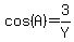 cos%28A%29=3%2FY