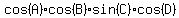 cos%28A%29cos%28B%29sin%28C%29cos%28D%29
