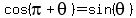 cos%28pi%2Btheta%29=sin%28theta%29