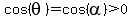 cos%28theta%29=cos%28alpha%29%3E0