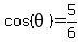 cos%28theta%29+=+5%2F6