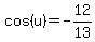 cos%28u%29+=+-12%2F13