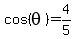 cos+%28theta%29+=4%2F5