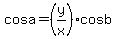 cos+a=%28y%2Fx%29cos+b%29