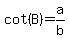 cot%28B%29=a%2Fb