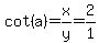 cot%28a%29=x%2Fy=2%2F1