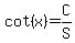 cot%28x%29=C%2FS
