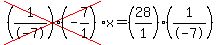 cross%28%281%2F-7%29%28-7%2F1%29%29x=%2828%2F1%29%281%2F-7%29