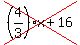 cross%28%284%2F3%29x%2B16%29