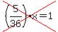 cross%28%285%2F36%29x=1%29