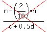 cross%28%28n-%282%2F10%29n%29%2F%28d%2B0.5d%29%29