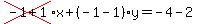 cross%28-1%2B1%29%2Ax%2B%28-1-1%29%2Ay=-4-2