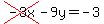 cross%28-3x%29-9y=-3