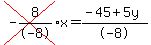 cross%28-8%2F-8%29x=%28-45%2B5y%29%2F-8