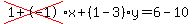 cross%281%2B-1%29%2Ax%2B%281-3%29%2Ay=6-10