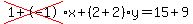 cross%281%2B-1%29%2Ax%2B%282%2B2%29%2Ay=15%2B9