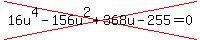 cross%2816u%5E4-156u%5E2%2B368u-255=0%29