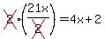 cross%282%29%2821x%2Fcross%282%29%29+=+4x++%2B+2
