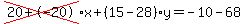 cross%2820%2B-20%29%2Ax%2B%2815-28%29%2Ay=-10-68