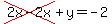 cross%282x-2x%29%2By=-2